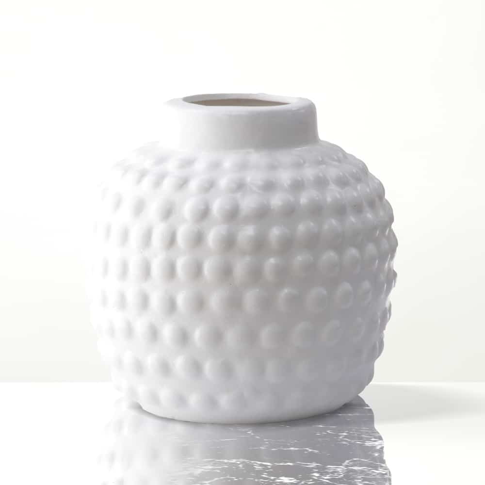 Pepper Vase - White Unique African Design Vase